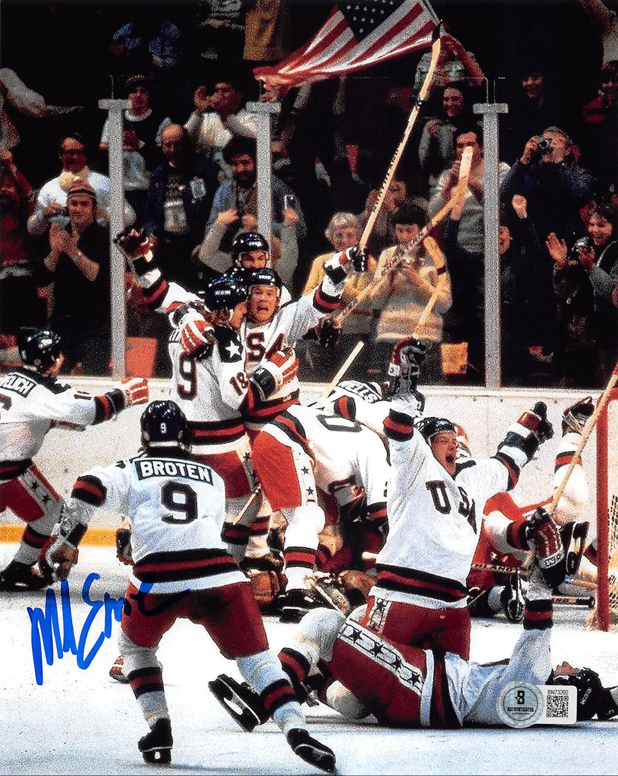 
Mike Eruzione USA Hockey Authentic Signed 8x10 Vertical Photo Autographed BAS 3