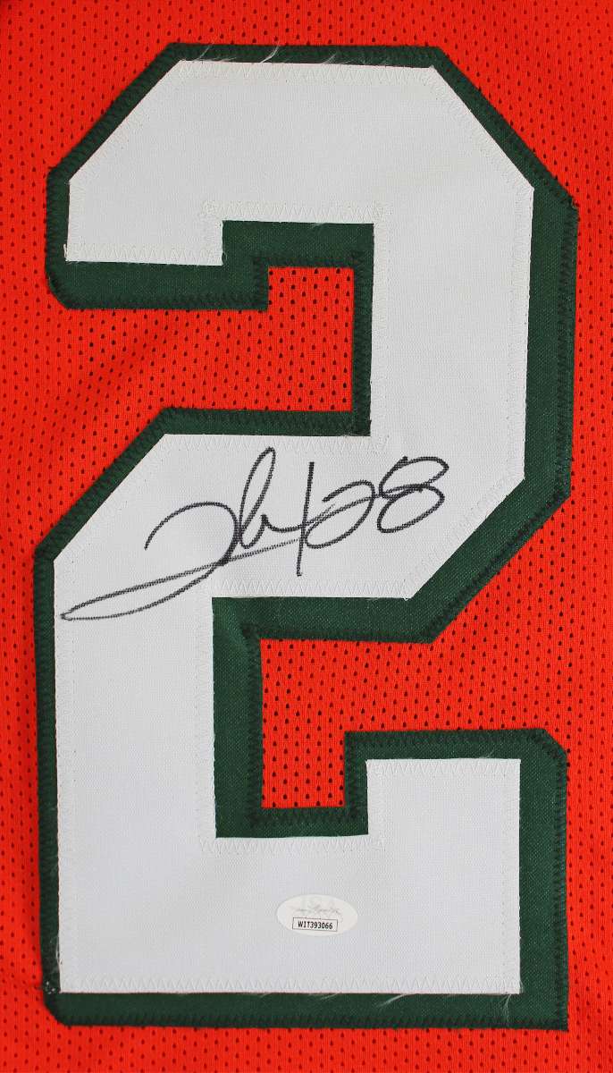 
Miami Clinton Portis Authentic Signed Orange Pro Style Framed Jersey JSA Witness