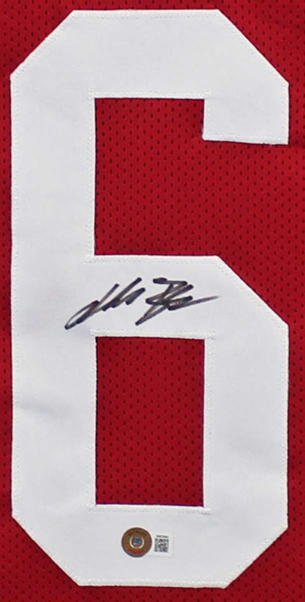 
Arkansas Treylon Burks Authentic Signed Red Pro Style Jersey BAS Witnessed