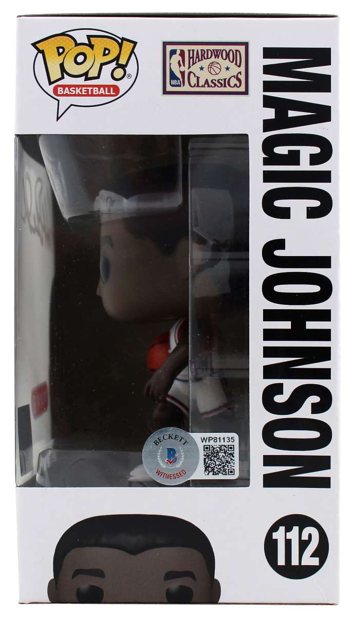 
Lakers Magic Johnson Signed USA Basketball #112 Funko Pop Vinyl Figure BAS Wit