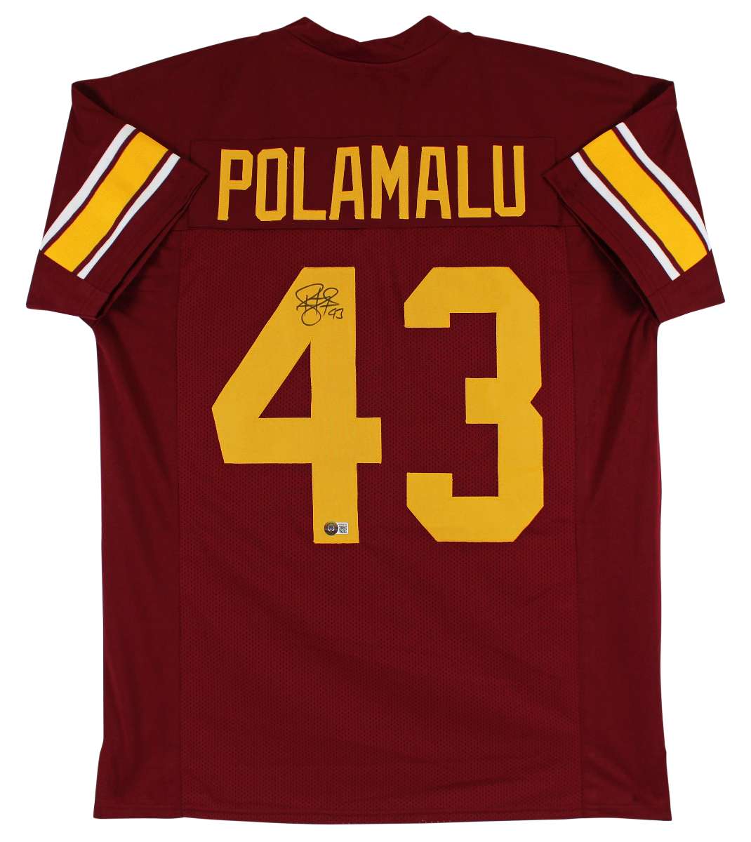 
Troy Polamalu Authentic Signed Maroon Pro Style Jersey Autographed BAS Witnessed