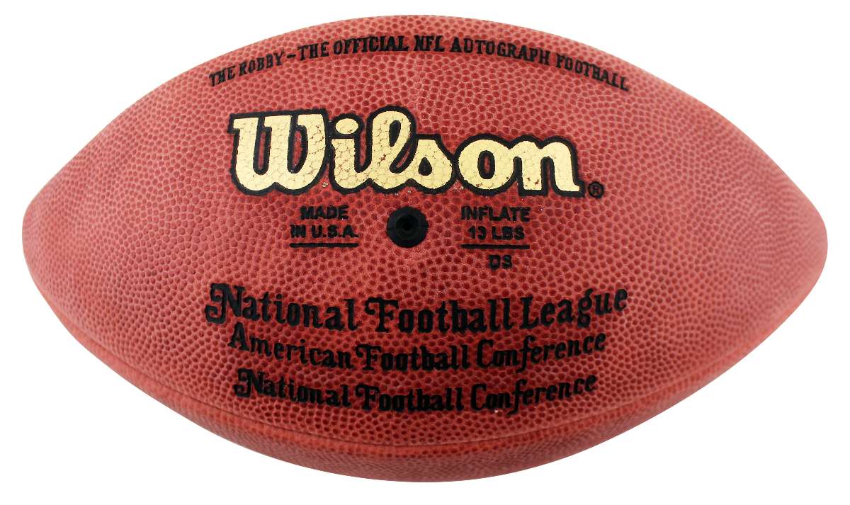 
MNF (5) Michaels, Miller, Stark +2 Signed White Panel Nfl Football BAS #AA03941