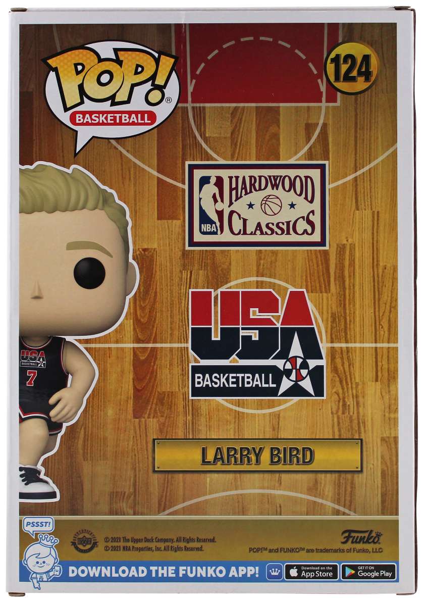 
Larry Bird Signed 10 Inch USA Basketball #124 Funko Pop Vinyl Figure BAS Witness