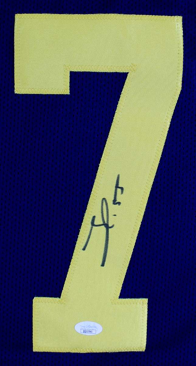 
Michigan Frank Clark Authentic Signed Navy Blue Pro Style Jersey Autographed JSA