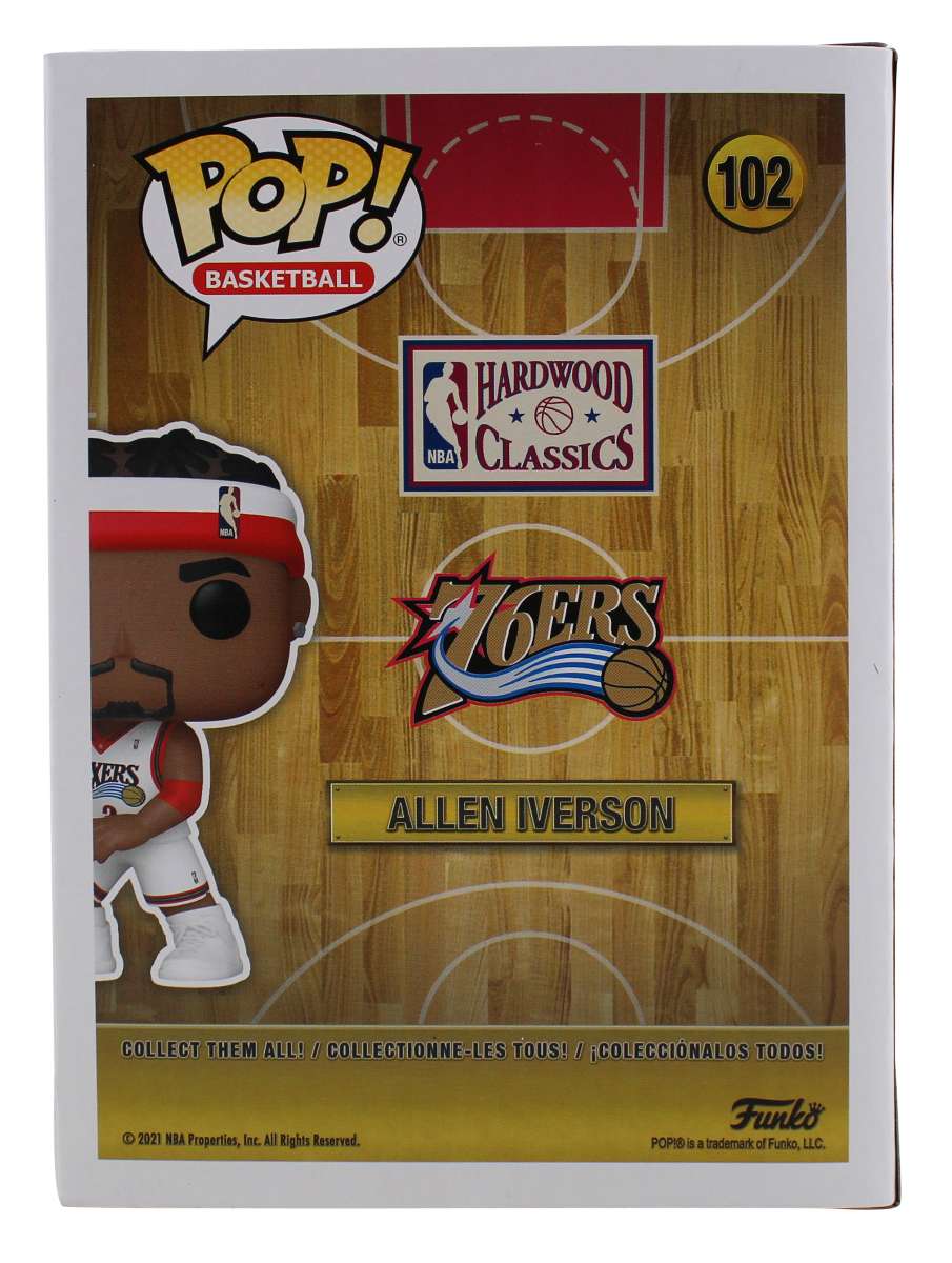 
76ers Allen Iverson Authentic Signed HWC #102 Funko Pop Vinyl Figure BAS Witness
