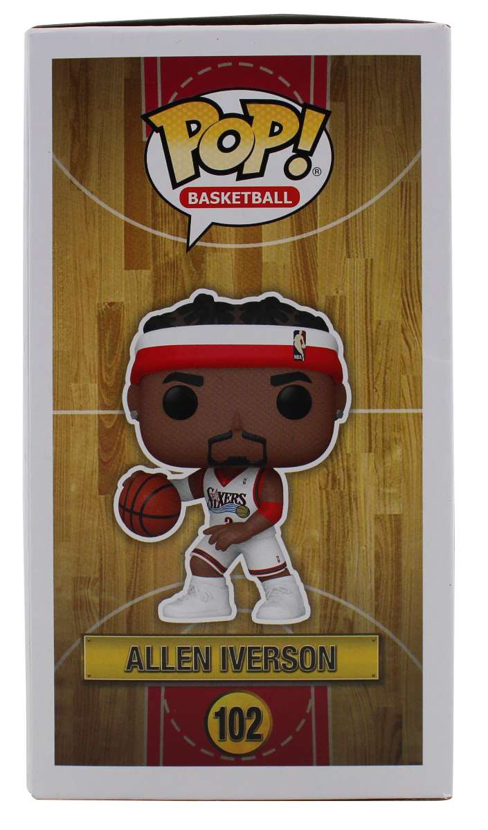
76ers Allen Iverson Authentic Signed HWC #102 Funko Pop Vinyl Figure BAS Witness