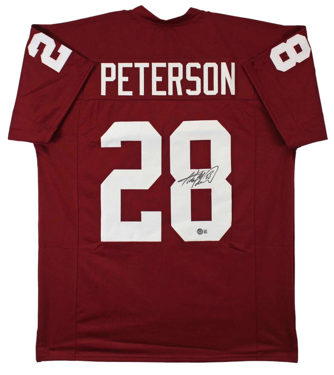 
Oklahoma Adrian Peterson Authentic Signed Maroon Pro Style Jersey BAS Witness 2