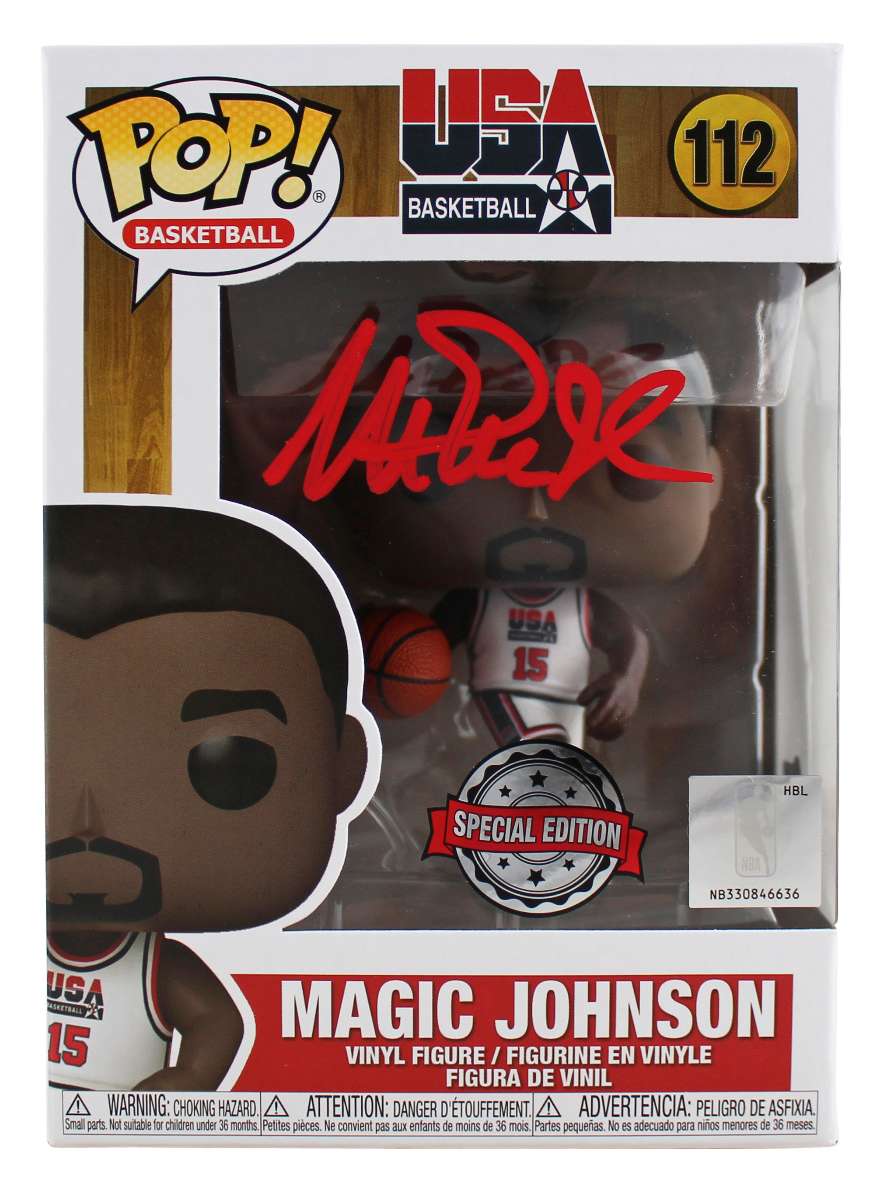 
Lakers Magic Johnson Authentic Signed Funko Pop Vinyl Figure w/ Red Sig BAS Wit