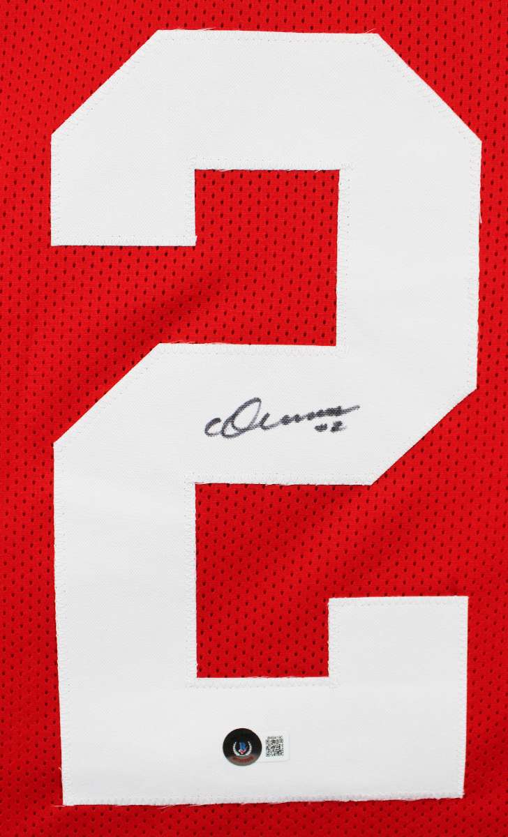 
Ohio State Chris Olave Authentic Signed Red Pro Style Jersey BAS Witnessed