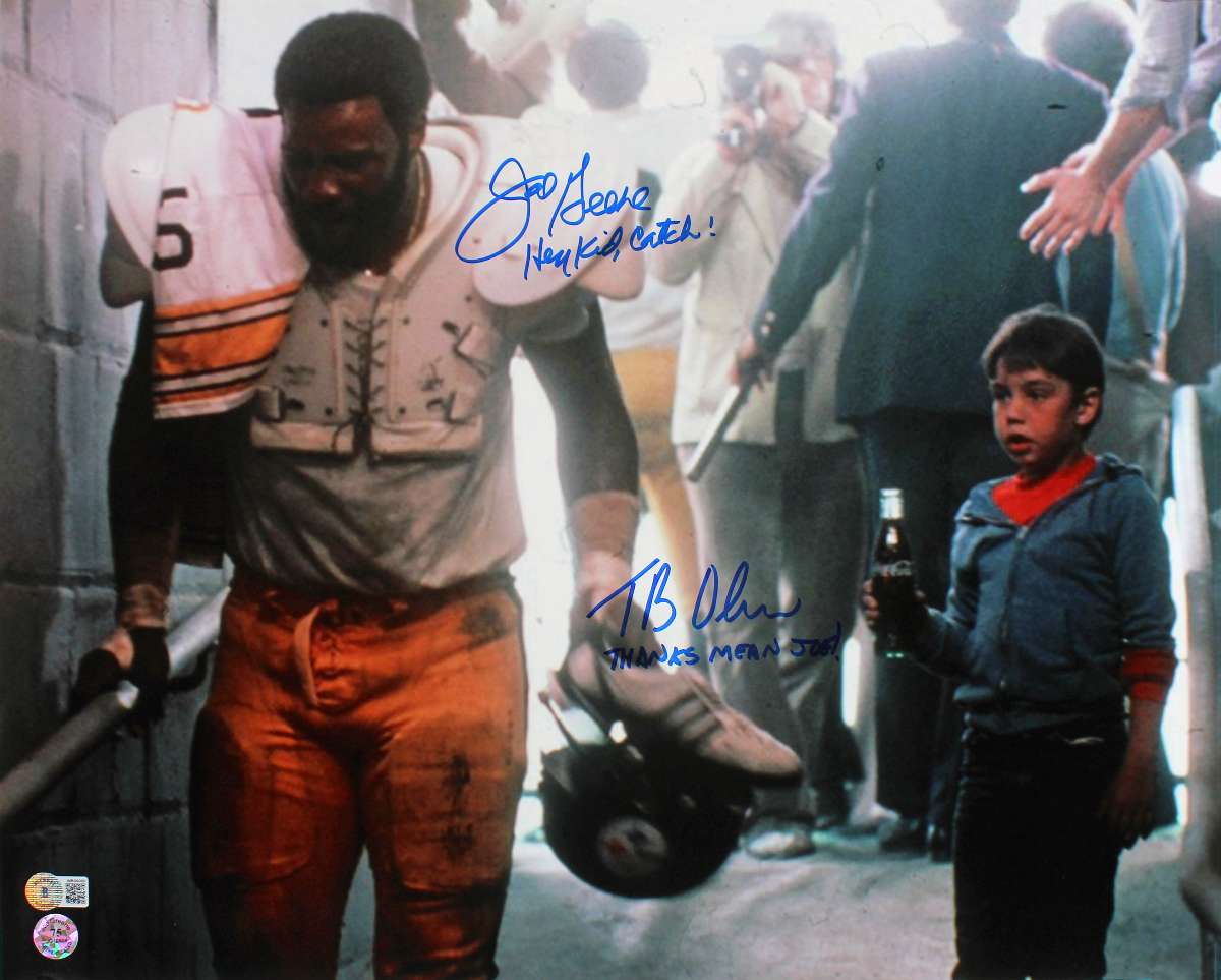 
Joe Greene & Tommy Okon Hey Kid, Catch Authentic Signed 16x20 Photo BAS Witness