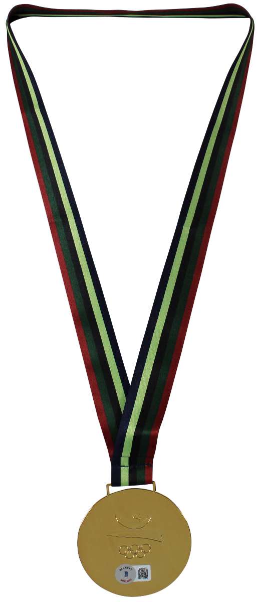 
Magic Johnson Signed 3.5 Inch 1992 Dream Team Replica Gold Medal BAS Witnessed