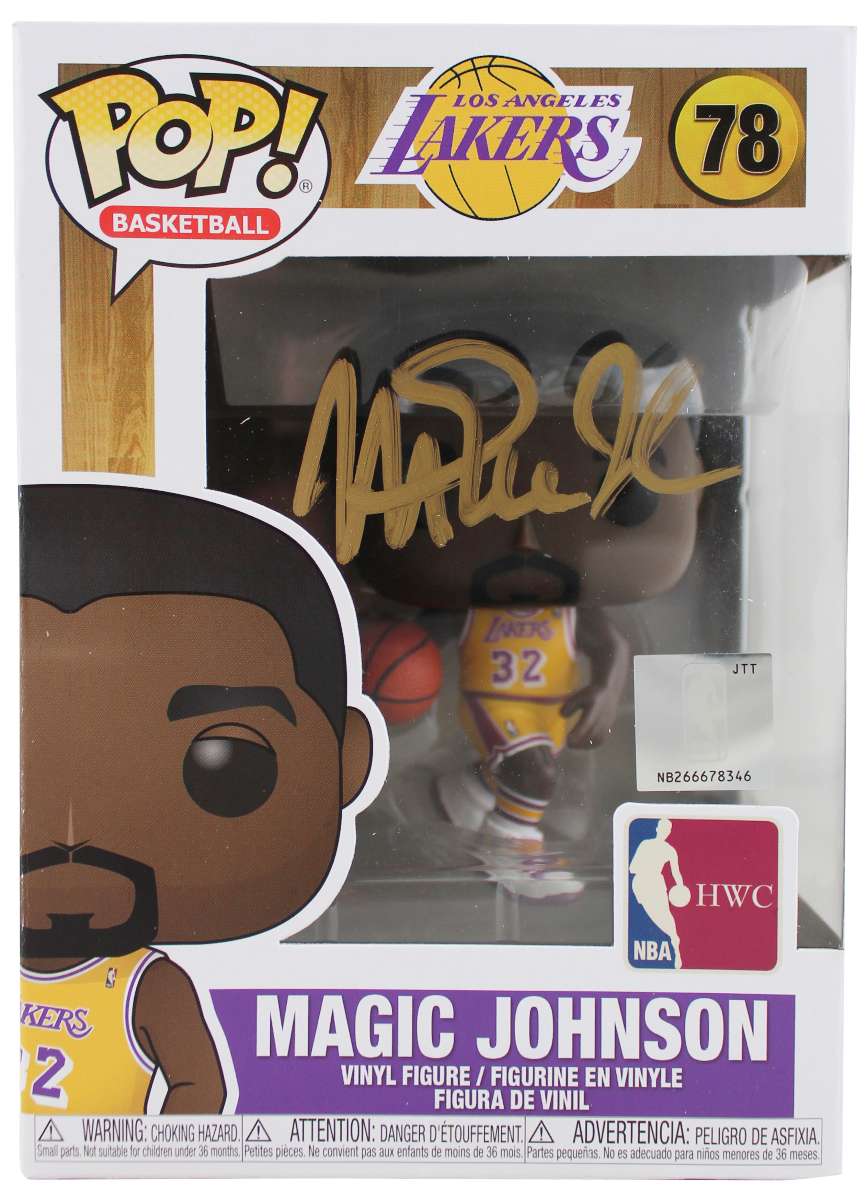 
Lakers Magic Johnson Signed NBA HWC #78 Funko Pop Vinyl Figure w/ Gold Sig BAS
