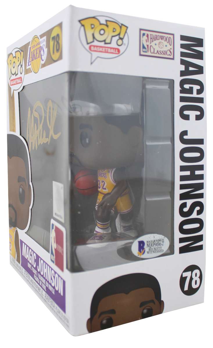 
Lakers Magic Johnson Signed NBA HWC #78 Funko Pop Vinyl Figure w/ Gold Sig BAS