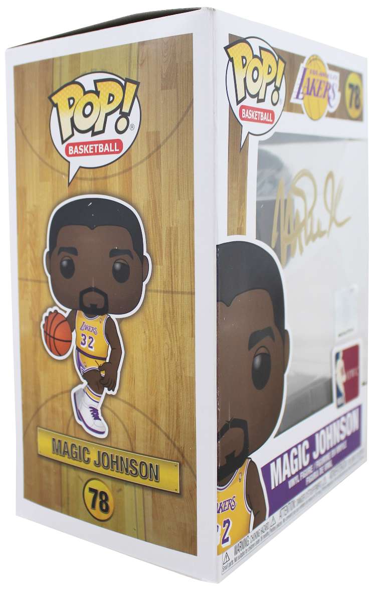 
Lakers Magic Johnson Signed NBA HWC #78 Funko Pop Vinyl Figure w/ Gold Sig BAS
