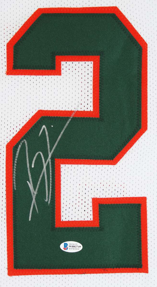 
Miami Ray Lewis Authentic Signed White Pro Style Jersey Autographed BAS Witness