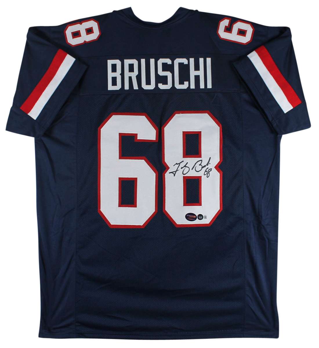 
Arizona Tedy Bruschi Authentic Signed Navy Blue Pro Style Jersey BAS Witnessed