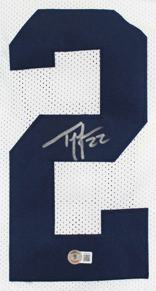 
Michigan Ty Law Authentic Signed White Pro Style Jersey BAS Witnessed