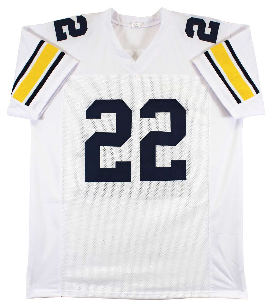 
Michigan Ty Law Authentic Signed White Pro Style Jersey BAS Witnessed