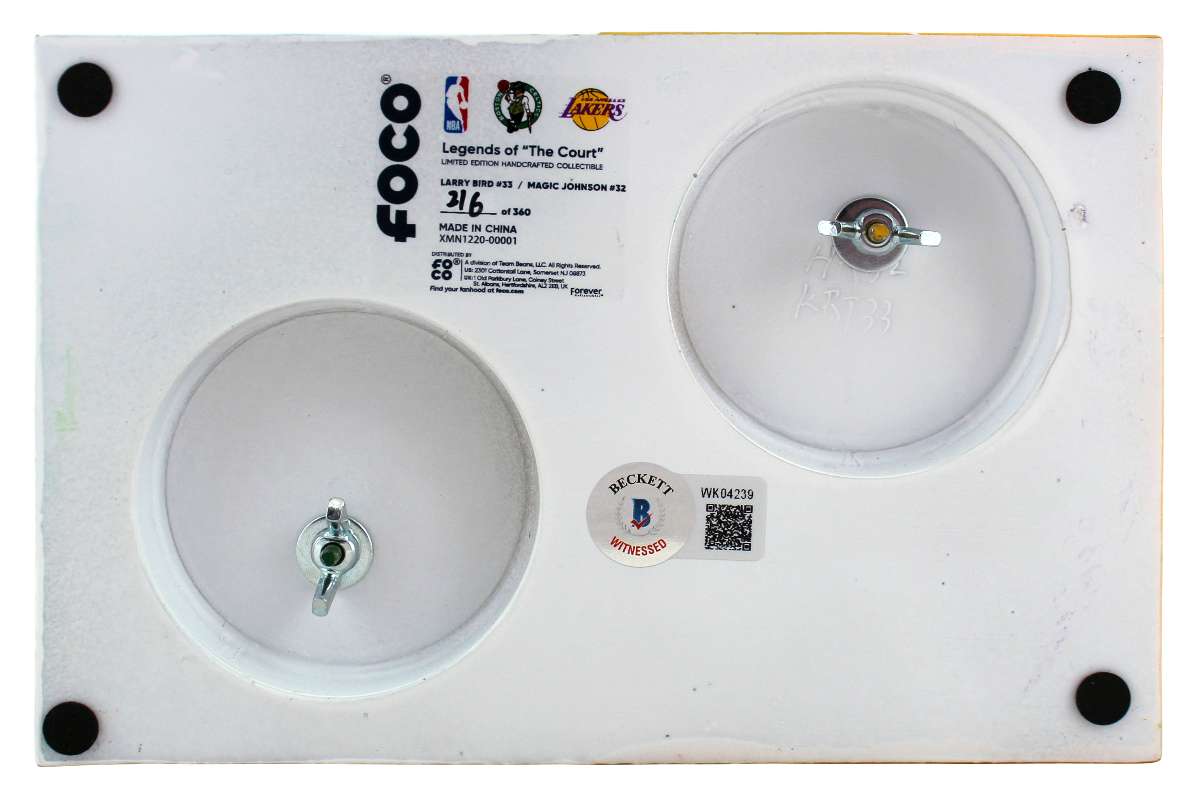 
Magic Johnson & Larry Bird Signed One on One Exclusive NBA Bobblehead Duo BAS