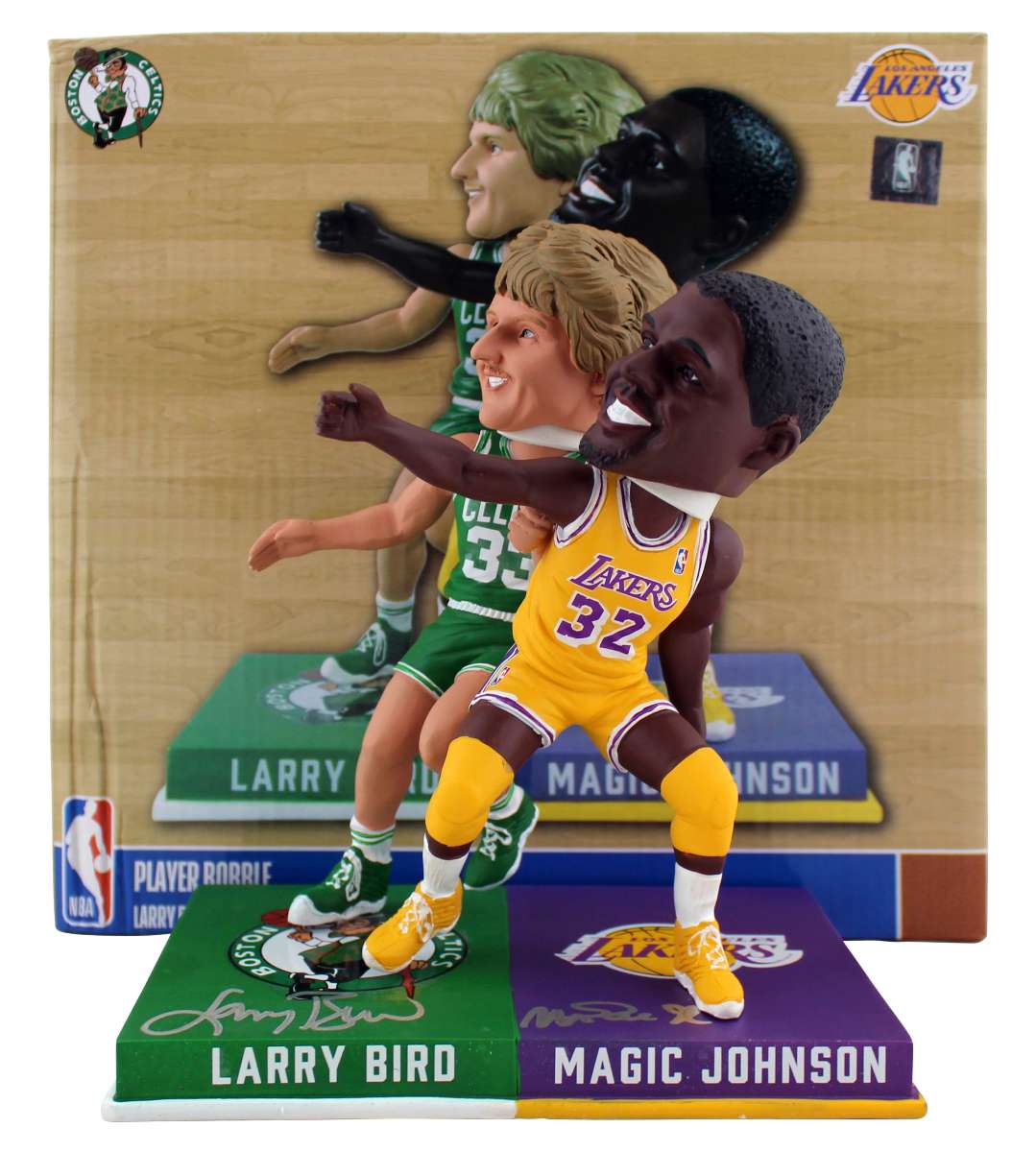
Magic Johnson & Larry Bird Signed One on One Exclusive NBA Bobblehead Duo BAS