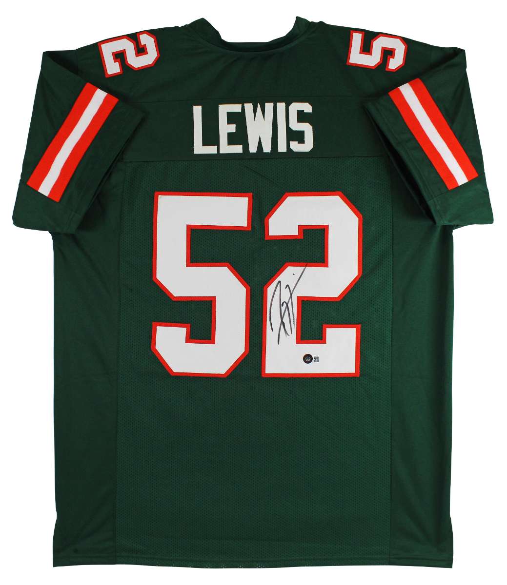 
Miami Ray Lewis Authentic Signed Green Pro Style Jersey Autographed BAS Witness