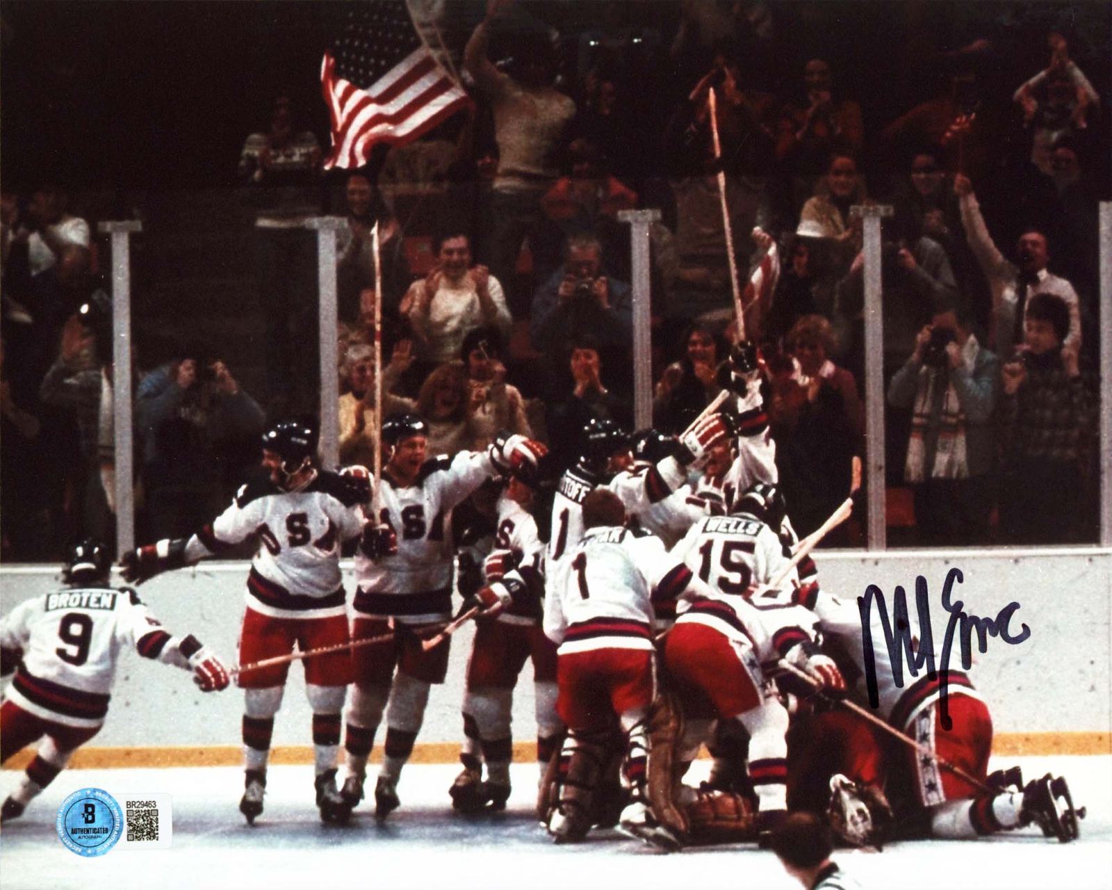 
Mike Eruzione USA Hockey Authentic Signed 8x10 Hrzntl Photo Autographed BAS 6