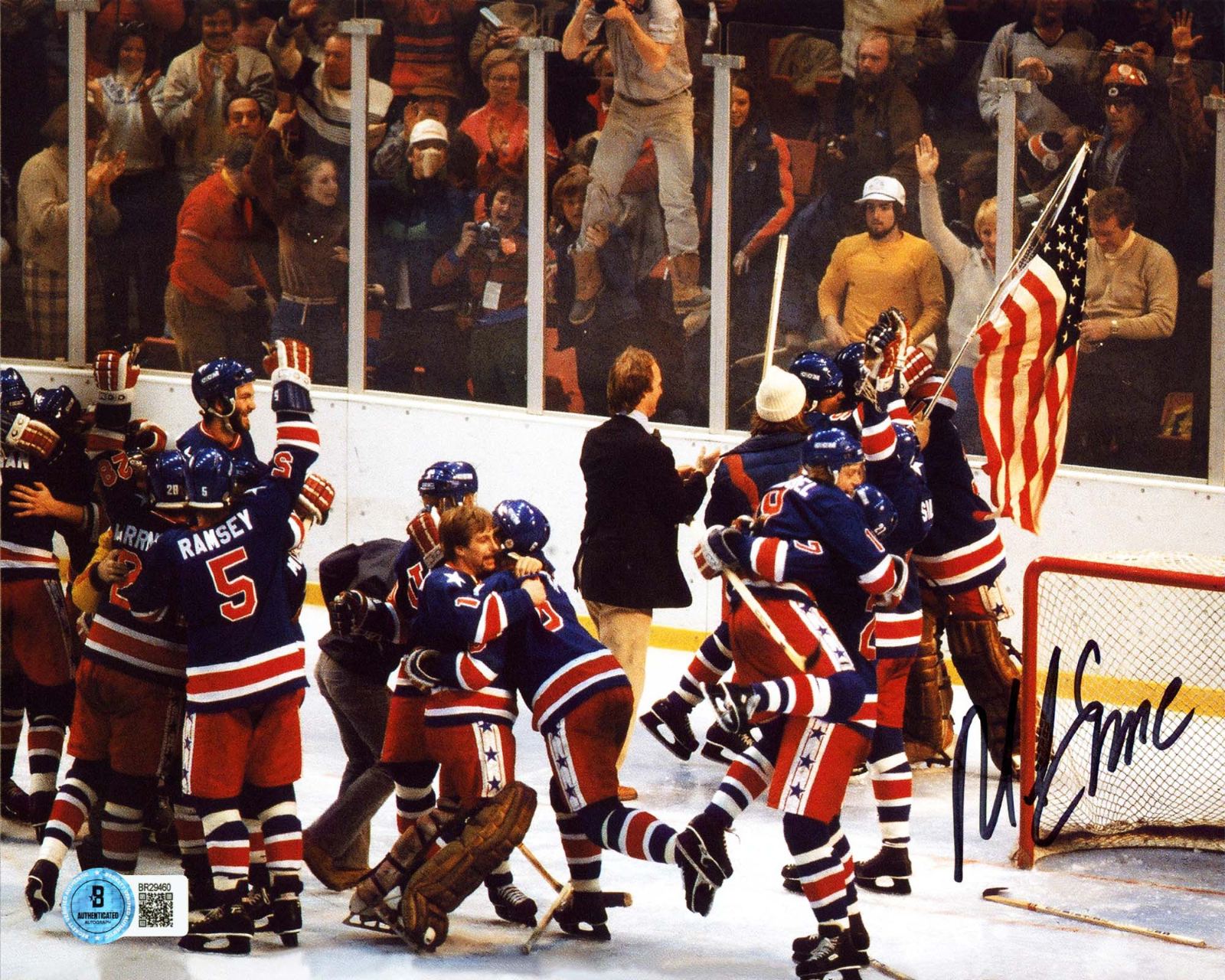 
Mike Eruzione USA Hockey Authentic Signed 8x10 Hrzntl Photo Autographed BAS 7