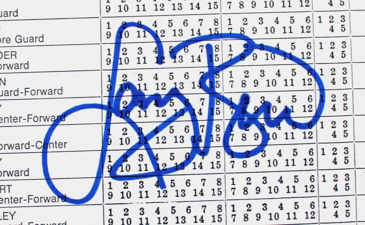 
Magic Johnson & Larry Bird Signed 1979 NCAA Final Scorecard BAS Wit #1W867912