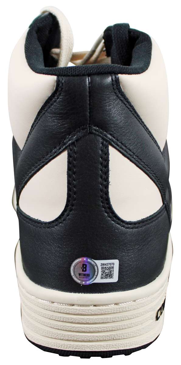 
Lakers Magic Johnson Signed Right Black & White Converse Weapon Shoe BAS Wit 1