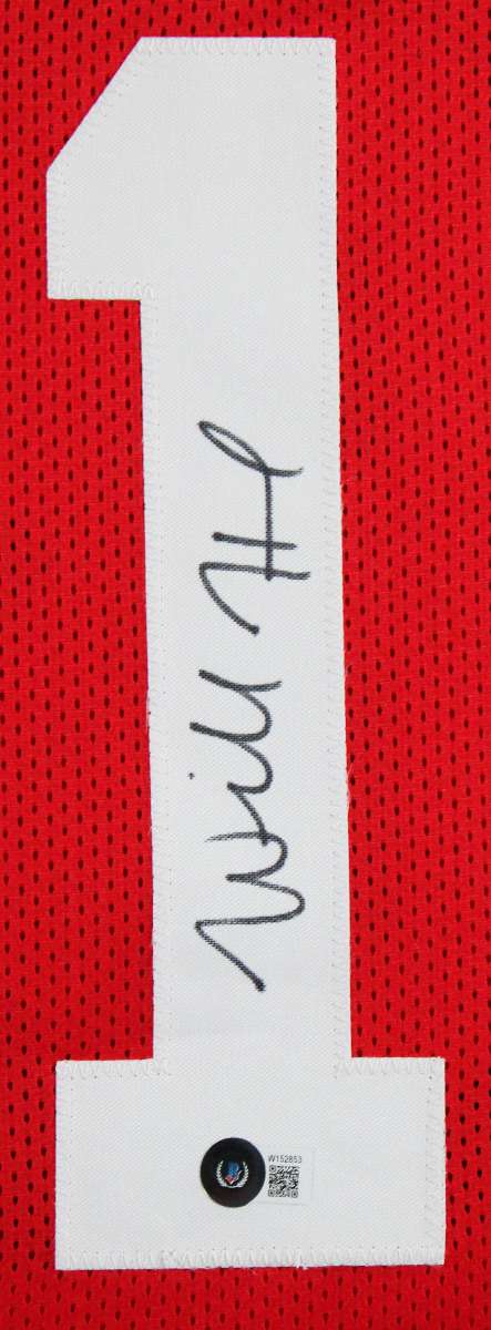 
Ohio State Will Howard Authentic Signed Red Pro Style Framed Jersey BAS Witness