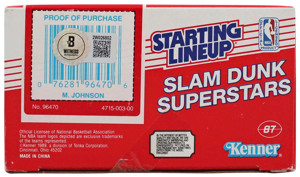 
Lakers Magic Johnson Signed 1989 Starting Lineup Slam Dunk Superstars BAS Wit