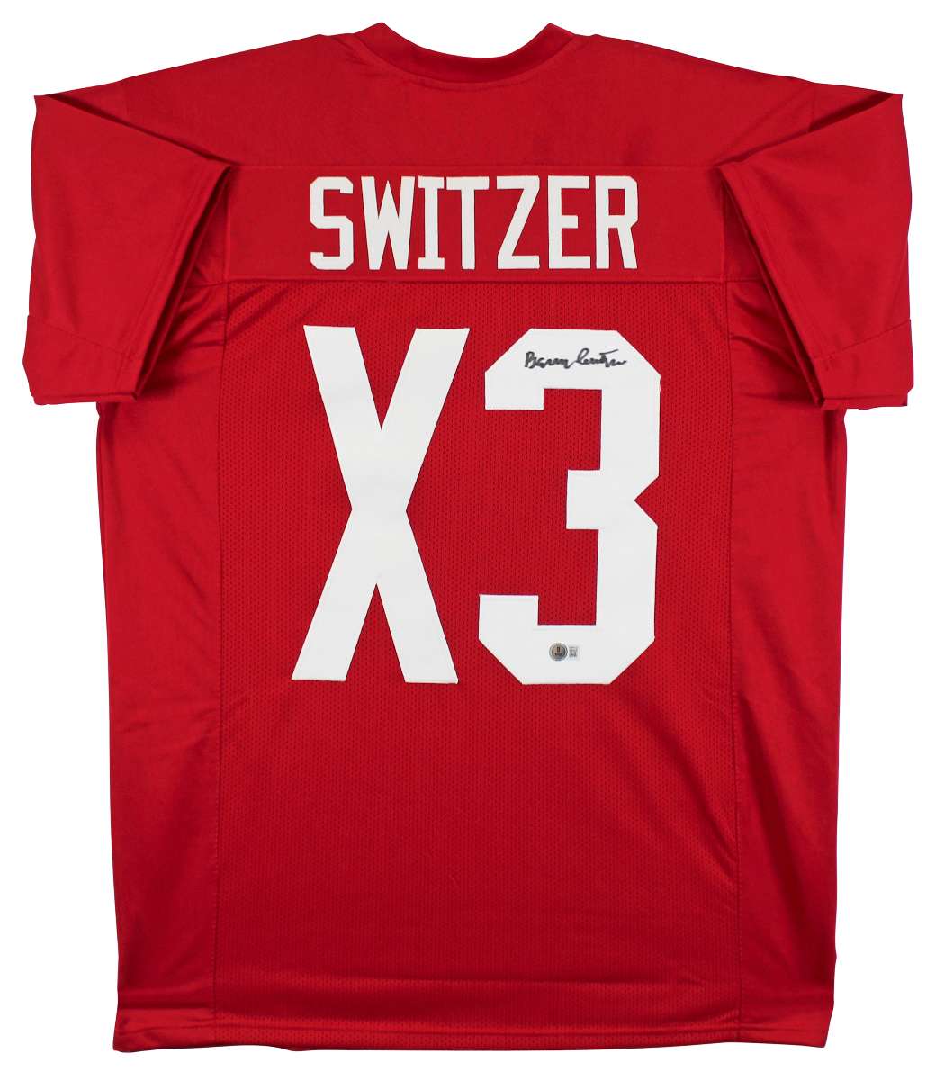 
Oklahoma Barry Switzer Authentic Signed Maroon Pro Style Jersey BAS Witnessed
