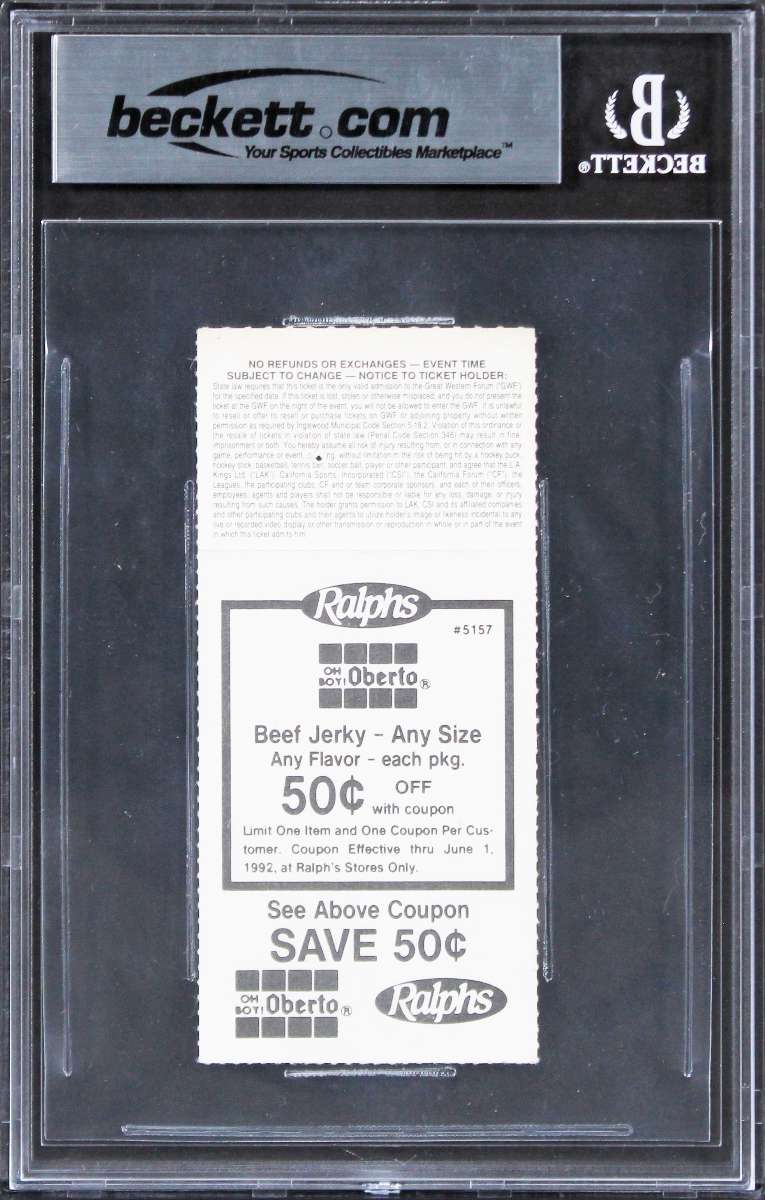 
Lakers Magic Johnson Signed Jersey # Retirement Ticket Stub Auto 10! BAS Slabbed