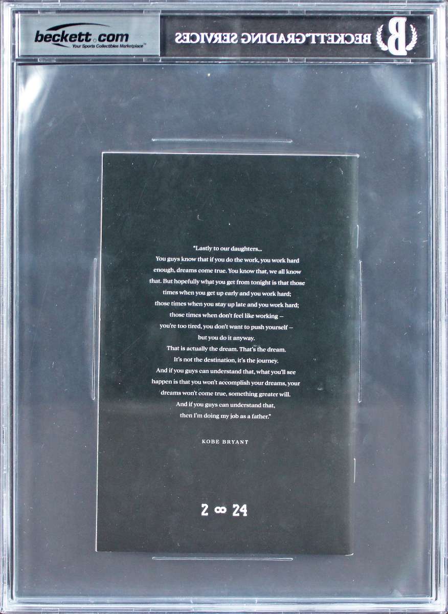 
Lakers Shaquille O'Neal & Magic Johnson Signed Kobe Bryant COL Program BAS Slab