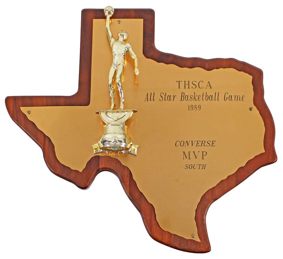 
Lakers Shaquille O'Neal 1989 THSCA All-Star Basketball Game MVP Plaque BAS Wit