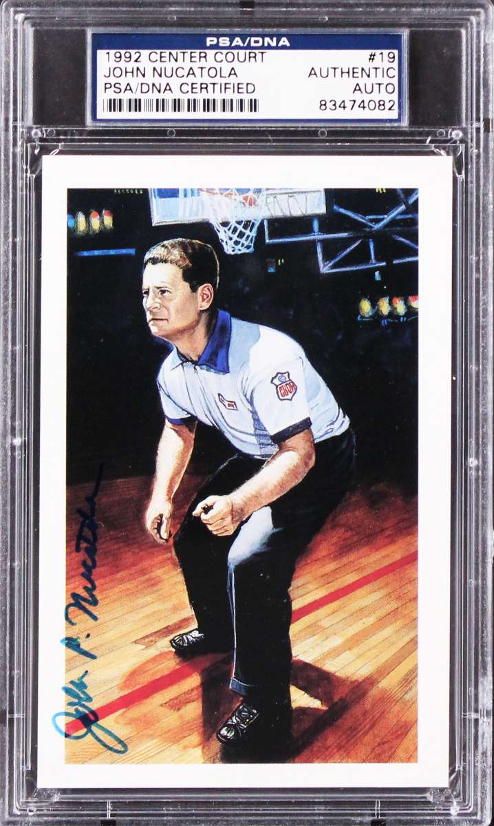 
John Nucatola Authentic Signed 3.5x5.5 1992 Center Court #19 Postcard PSA Slab